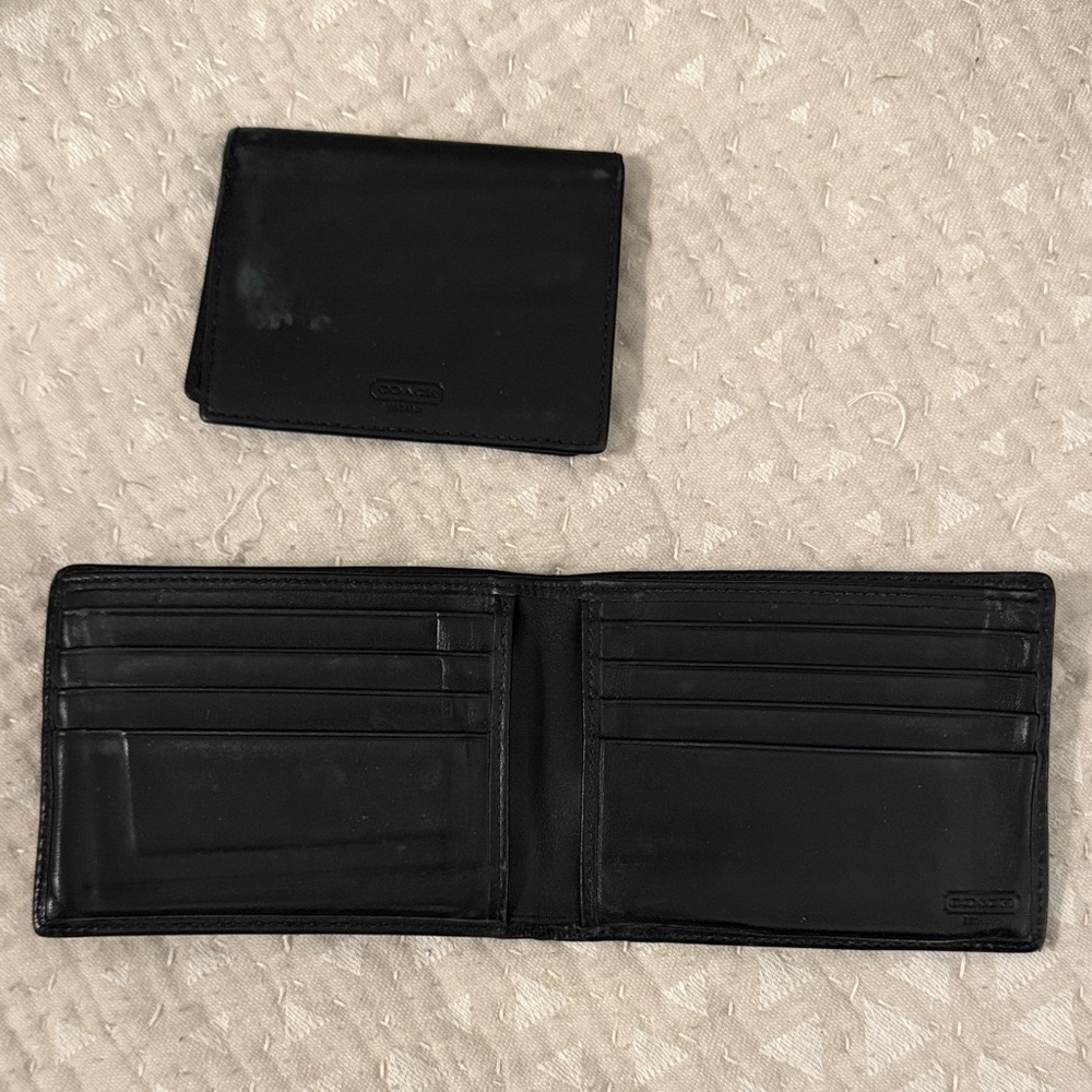 COACH Men’s Black Leather Wallet - Picture 6 of 7